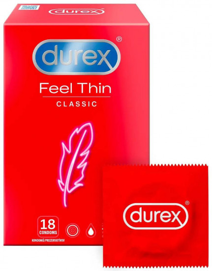 Durex Feel Thin Classic – tenké kondomy (18 ks)